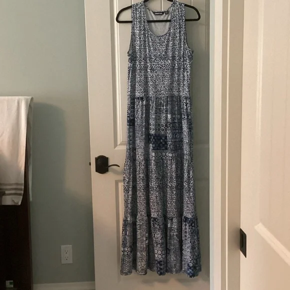 light blue long satin dress Haven Satin Dress main image 0